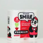 Туалетная бумага Панда Арома клубника 3 слоя, 4 рулона, 1 шт