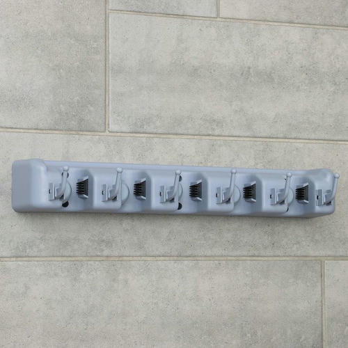 Держатель для швабр и метел с крючками Доляна, крепление саморезы, 41x8 см, 5 секций — изображение 2