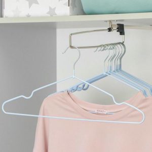 Вешалка-плечики для одежды Доляна, размер 40-44, антискользящее покрытие, цвет нежно-голубой