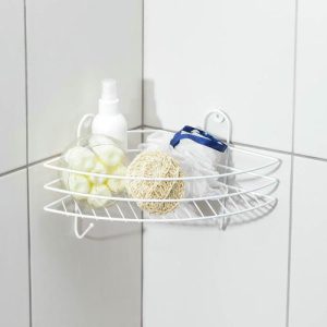 Полка для ванной угловая, 23x23x19 см, цвет белый