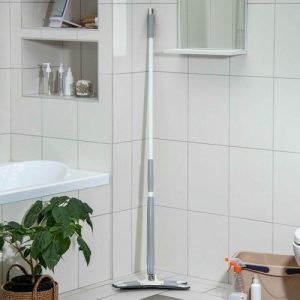 Швабра для мытья пола плоская с отжимом Twist, насадка из микрофибры 36x14 см, окрашенная ручка 135 см