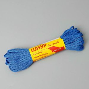 Шнур бытовой ПП, d=4 мм, 20 м, цвет МИКС