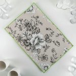 Коврик для сушки посуды Доляна «Цветочный узор», 34x50 см, лён