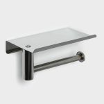 Держатель для туалетной бумаги с полочкой, 18x10x9 см, хром