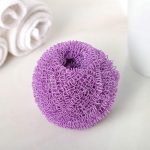 Губка для мытья посуды пластиковая «Бублик», в текстильной оплётке, 20 гр, цвет МИКС