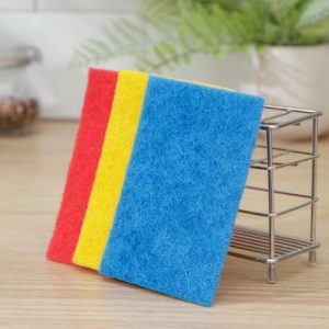 Набор салфеток жёстких для мытья посуды, раковин и плит Белая кветка, 3 шт