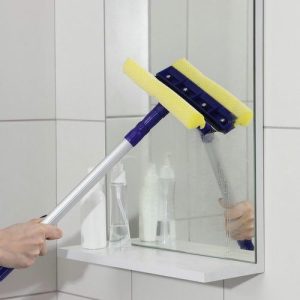 Окномойка с телескопической алюминиевой ручкой и сгоном Доляна, 20x8x50(80) см, поролон