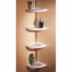 Угловая полка 4-х ярусная, размер 135 - 250 см, цвет белый