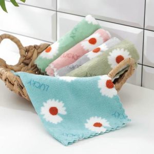 Салфетка микрофибра махровая Доляна «Ромашки», 30x30 см, цвет МИКС