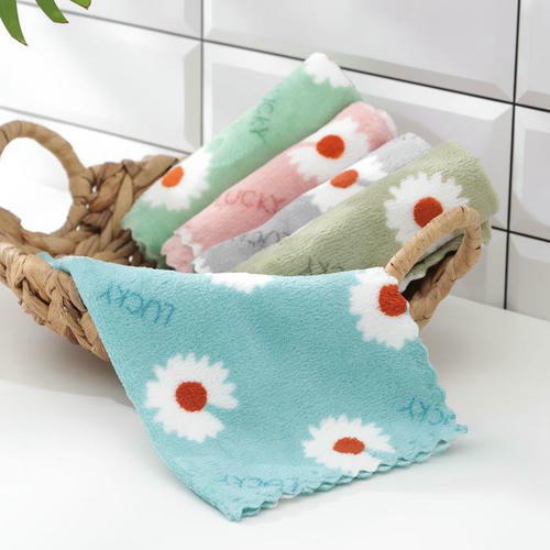 Салфетка микрофибра махровая Доляна «Ромашки», 30x30 см, цвет МИКС