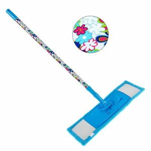 Швабра плоская Доляна «Лето», телескопическая ручка 68-120 см, насадка из микрофибры 42x12 см, цвет МИКС