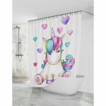 Штора для ванн «Радужный единорог» 180х200 см,