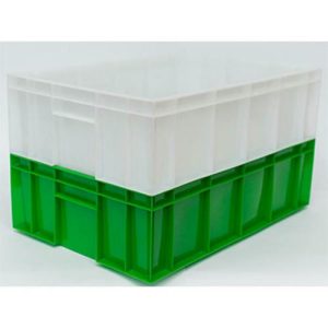 Ящик мясной под полуфабрикаты сплошной, 208Л, 60х40х17,7см, микс