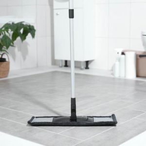 Швабра плоская, телескопическая ручка, микрофибра 40x14x90(120) см, цвет МИКС