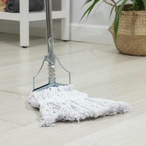 Швабра тряпкодержатель с черенком из нержавеющей стали, 120 см, насадка кентукки 350 гр