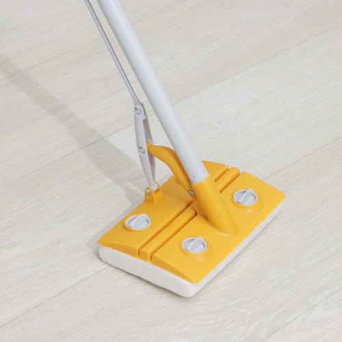 Швабра-окномойка с отжимом Доляна, насадка из поролона 19x12 см, окрашенный черенок 120 см — изображение 2