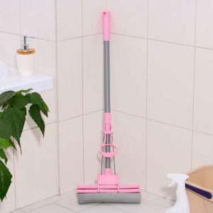 Швабра для мытья пола PVA с телескопической ручкой Raccoon, с двойным роликом, 27x78,2(120) см