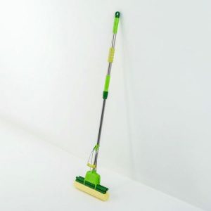 Швабра для мытья пола с двойным роликовым отжимом Доляна, насадка ПВА 27x6 см, телескопическая стальная ручка 96-125 см, цвет МИКС