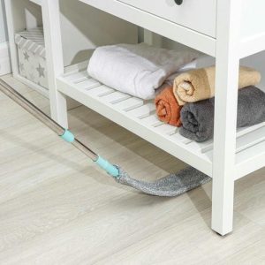 Швабра для мытья пола плоская Доляна, гибкая, для труднодоступных мест, насадка из микрофибры 9x2 см, 30 см, цвет МИКС