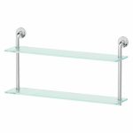 Полка двухъярусная, ширина 70 см, матовое стекло, хром
