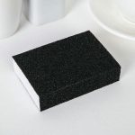 Губка чистящая «Чудо-губка», 10x7x2,5 см, 2 стороны жёсткие, 2 стороны для полироли, цвет чёрный