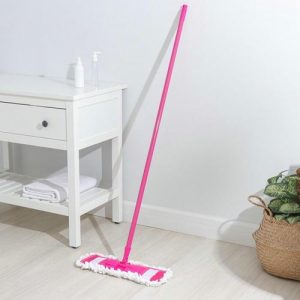 Швабра для мытья пола плоская Доляна, насадка микрофибра 42x12 см, металлическая ручка 119 см, цвет МИКС