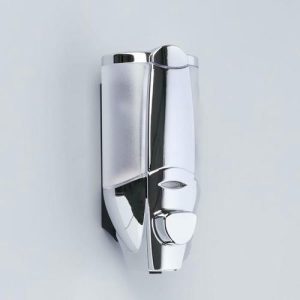 Диспенсер для антисептика/жидкого мыла механический, 350 мл, пластик, цвет хром