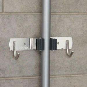 Держатель для швабры и метлы Доляна, с крючками, металлический