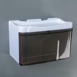 Диспенсер бумажных полотенец в листах и рулонах, 22x13x14 см, пластик, цвет бело-коричневый