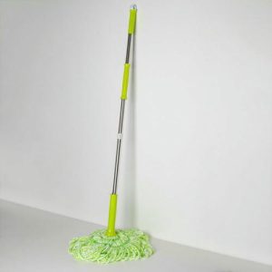 Швабра для мытья пола с отжимом Доляна, стальная ручка 130 см, насадка из микрофибры, цвет МИКС