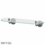 Полка с держателями, ширина 40 см, стекло, античное серебро