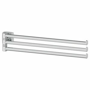 Держатель полотенец поворотный тройной 37 см, хром, FBS