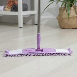 Швабра плоская «Пастель», стальной телескопический черенок, микрофибра букли 42x12x66(114) см, цвет МИКС