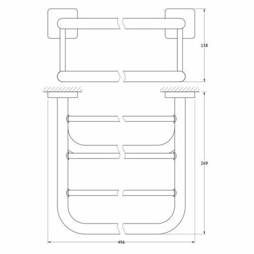 Полка для полотенец со штангой, ширина 50 см, хром — изображение 2