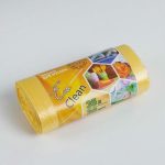 Мешки для раздельного сбора мусора, 35 л, 48x58 см, 30 шт, ПНД, 8 мкм, для картона, цвет жёлтый