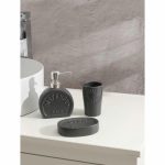 Набор аксессуаров для ванной комнаты SAVANNA «Легенда», 3 предмета (дозатор 370 мл, мыльница, стакан), цвет серый