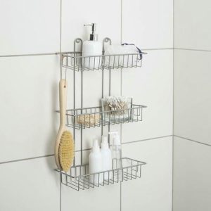 Полка прямоугольная 3-х ярусная, 12x30x46 см, цвет хром