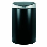 Мусорное ведро Brabantia Touch Bin, система Soft Touch, с защитой от отпечатков пальцев, цвет чёрный матовый, 40 л