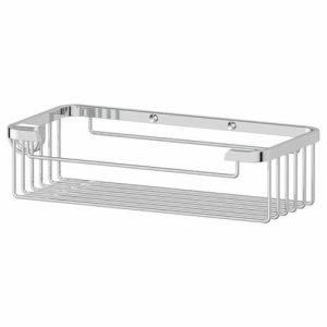 Полочка-решётка с крючком 20 см, хром