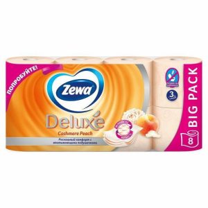 Туалетная бумага Zewa Deluxe Cashmere Peach, 3 слоя, 8 шт