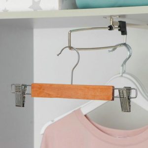 Вешалка для брюк и юбок с зажимами, 27,5x11,5 см, цвет светлое дерево