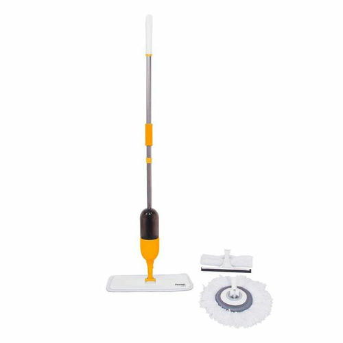 Швабра для мытья пола и окон Pioneer с распылителем, 124 см, цвет белый-оранжевый