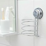Держатель для фена на вакуумной присоске Accoona, 13x9,5x17 см, цвет хром