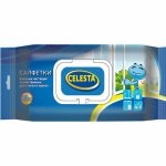 Салфетки влажные Celesta для стекол и зеркал, с клапаном, 80 шт