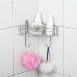 Полка угловая с крючками, 1 ярус, 19x29x21 см, цвет хром