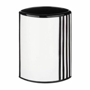 Стакан для зубных щеток Grafica, 5х8,5х12 см, цвет белый-чёрный