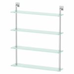 Полка четырёхъярусная, ширина 70 см, матовое стекло, хром