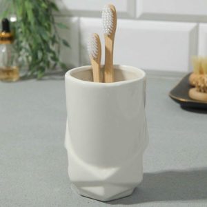 Стакан для зубных щеток Белый, 11 х 7,5 см