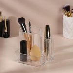 Органайзер для хранения маникюрных/косметических принадлежностей, 3 секции, 13 x 11 x 9,5 см, цвет прозрачный