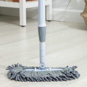 Швабра для мытья пола плоская гибкая Доляна, насадка из микрофибры букли 29x13 см, телескопическая стальная ручка 82-125 см, цвет МИКС